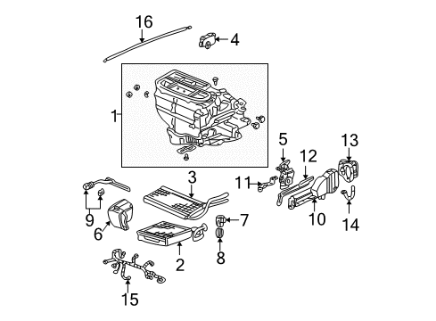 2003 Honda CR-V Heater Core & Control Valve Valve Assembly, Water Diagram for 79710-S7A-G01