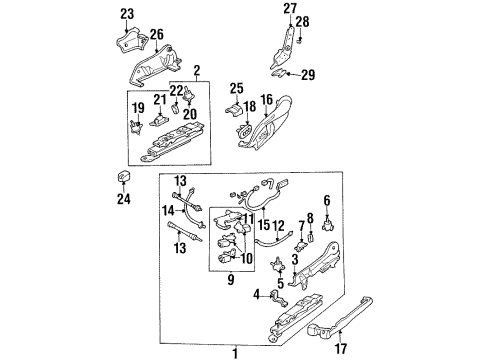 1999 Chevrolet Monte Carlo Power Seats Switch Asm-Front Seat Side Panel /6-Way *Black Diagram for 16606471