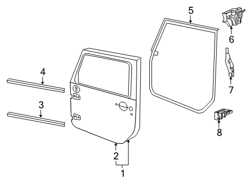 2019 Jeep Wrangler Front Door Door To Body Diagram for 68271724AH