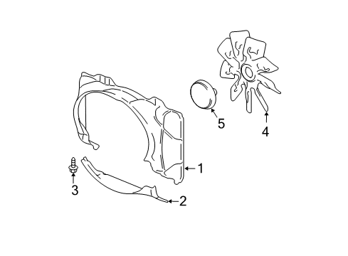 2007 Ford Expedition Cooling System, Radiator, Water Pump, Cooling Fan Lower Shroud Diagram for 7L1Z-8146-A