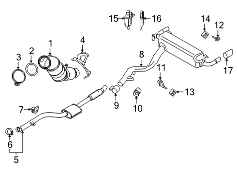 2021 BMW 430i Exhaust Manifold Rear Muffler With Exhaust Fl Diagram for 18307933843