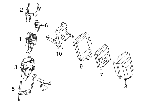 2020 Infiniti Q50 Fuse & Relay Ipdm Engine Room Control Unit Assembly Diagram for 284B7-5CA0D