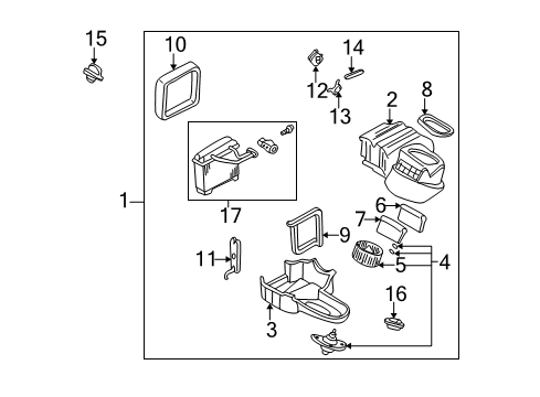 2000 Nissan Maxima Blower Motor & Fan Air Intake Box Actuator Diagram for 27730-2Y960