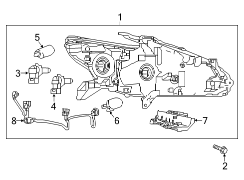 2017 Nissan Altima Headlamps Driver Side Headlight Assembly Diagram for 26060-9HS3B