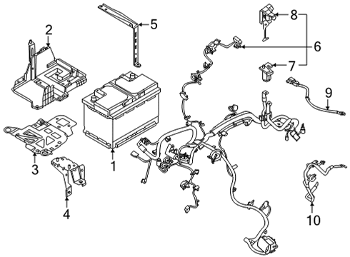 2022 Ford Maverick Battery Sensor Diagram for JU5Z-14526-AE