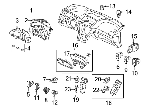2012 Acura TL Switches Switch Assembly, Smart Off Diagram for 38325-TK4-A01