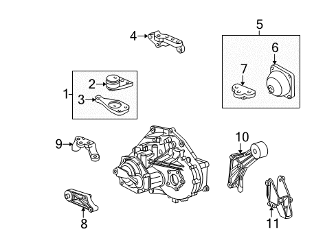 2003 Saturn LW200 Engine & Trans Mounting Mount Asm, Engine Front Diagram for 90575031