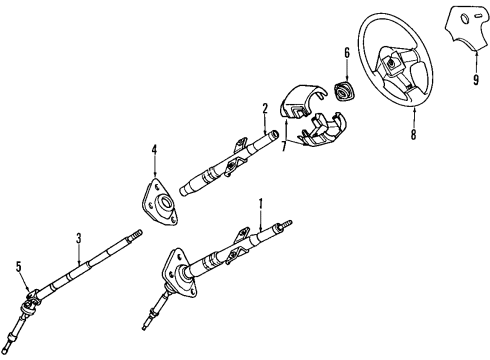 1988 Nissan 300ZX Steering Column, Steering Wheel & Trim, Housing & Components, Shaft & Internal Components Joint Assembly-Steering Lower Diagram for 48080-21P00