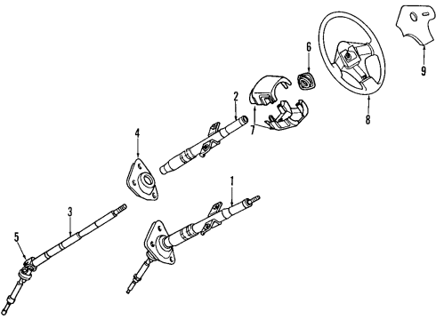 1984 Nissan Maxima Steering Column Shaft Steering Diagram for 48820-W1400