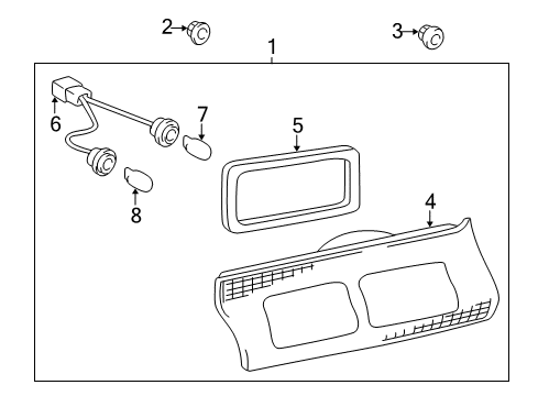1998 Toyota Camry Combination Lamps Combo Lamp Assembly Diagram for 81670-AA010