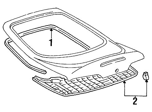 1995 Toyota Supra Interior Trim - Lift Gate Interior Trim Diagram for 64781-14070-C0