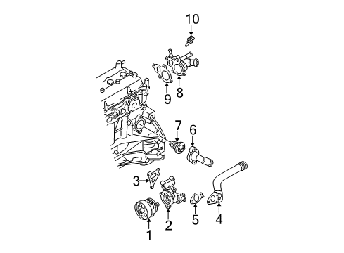 2018 Nissan Frontier Powertrain Control Gasket-Water Pump Diagram for 21014-EA00A