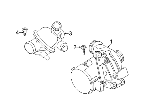 2011 BMW X3 Water Pump Engine Coolant Thermostat Kit Diagram for 11537586783