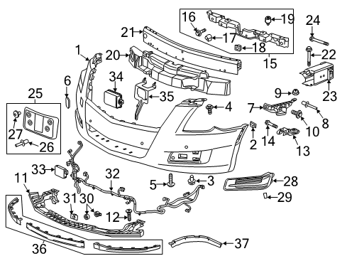2016 Cadillac XTS Parking Aid Module Diagram for 23444866
