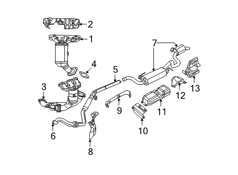 2009 Dodge Grand Caravan Exhaust Components, Exhaust Manifold Shield-Exhaust Manifold Diagram for 4892164AB