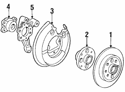 1986 Acura Integra Rear Brakes Right Rear Caliper Diagram for 06432-SD2-505RM