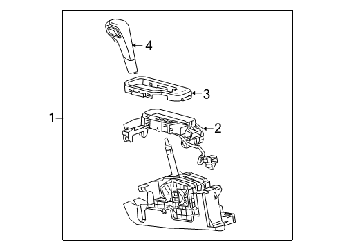 2013 GMC Terrain Shifter Trim Gear Shift Assembly Diagram for 23460276