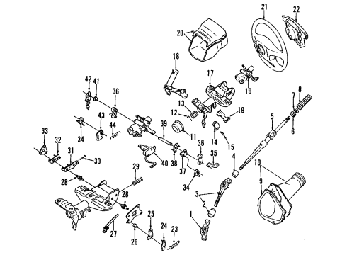 1991 Toyota Celica Steering Column, Steering Wheel & Trim, Steering Gear & Linkage, Ignition Lock Steering Flange Diagram for 45209-16010