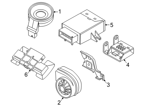 2004 BMW X3 Anti-Theft Components Bracket Alternative Power Siren Diagram for 65758377290