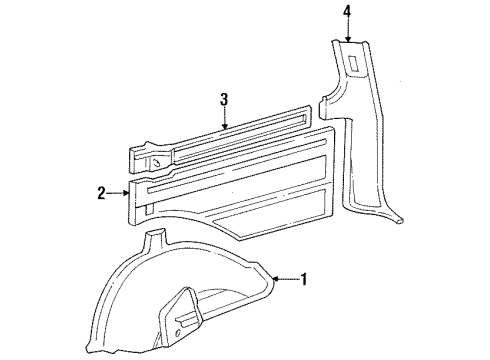 1988 Toyota Land Cruiser Interior Trim - Quarter Panels Cover, Rear Pillar, LH Diagram for 62472-90A00-18