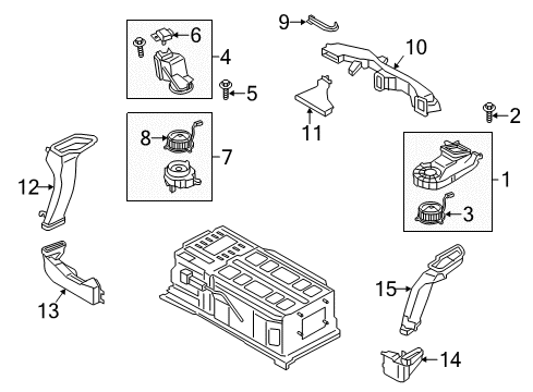 2015 Ford C-Max Vent Fan Outlet Duct Diagram for FM5Z-10B768-B