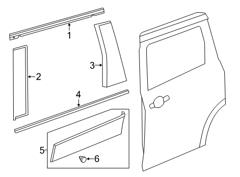 2017 Nissan Quest Exterior Trim - Side Loading Door Clip Diagram for 76847-1JB0A