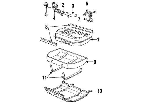 1997 GMC Yukon Fuel System Components Tank Asm-Fuel Diagram for 15733310