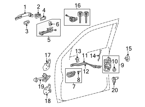 2013 Toyota Tacoma Switches Lock Assembly Diagram for 69320-04040