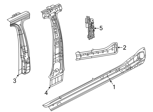2019 Jeep Compass Center Pillar & Rocker SILL Diagram for 68458232AA