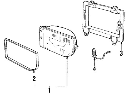 1986 BMW 325es Fog Lamps Foglight Diagram for 63121468173