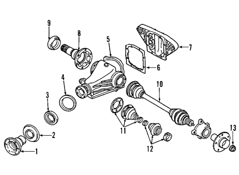 2010 BMW 335i Rear Axle, Axle Shafts & Joints, Differential, Drive Axles, Propeller Shaft Drive Shaft U Joint Rear Propeller Diagram for 26107614433