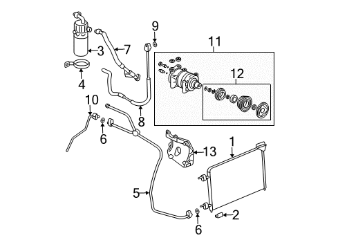 2001 Chevrolet Suburban 2500 Air Conditioner AC Line Diagram for 15708750