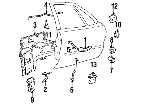 1997 Buick LeSabre Front Door - Lock & Hardware Rod-Locking Front Side Door Module Diagram for 16607678