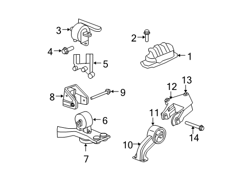 2012 Dodge Avenger Engine & Trans Mounting Bracket-Engine Mount Diagram for 5147260AD