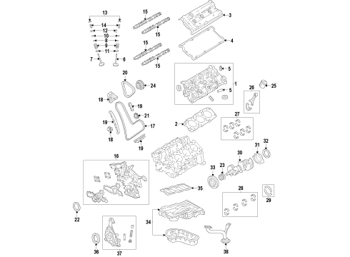 2018 Lexus GS450h Engine Parts, Mounts, Cylinder Head & Valves, Camshaft & Timing, Oil Pan, Oil Pump, Crankshaft & Bearings, Pistons, Rings & Bearings, Variable Valve Timing Ring Set, Piston Diagram for 13011-31143