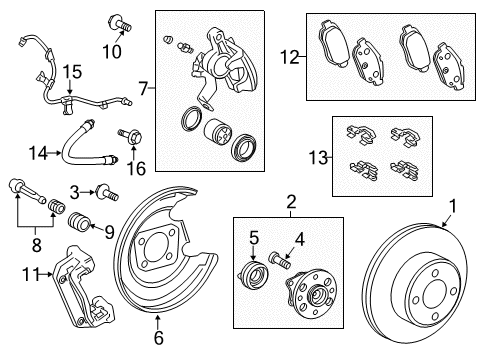 Diagram for 2013 Toyota Yaris Brake Components 