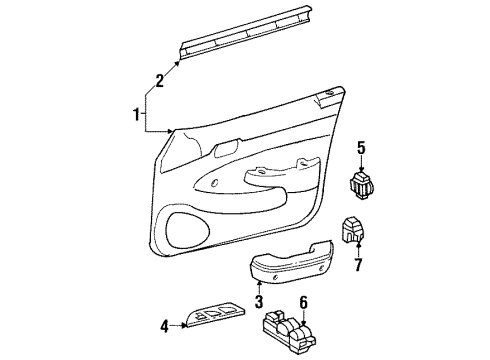 1999 Chevrolet Prizm Rear Door ARMREST A Diagram for 16637994