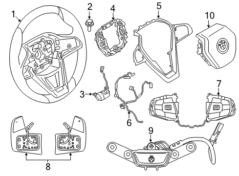 2017 BMW 530i Cruise Control System Sport Multifunct Steering Wheel Switch Diagram for 61319262708