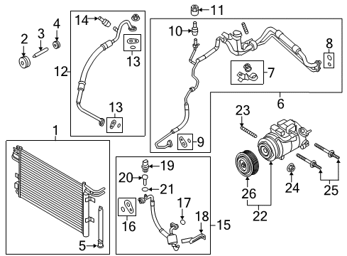 2015 Ford Police Interceptor Sedan Air Conditioner Condenser Diagram for DG1Z-19712-B