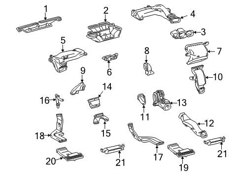 2012 Lexus HS250h Ducts Duct Sub-Assy, Heater To Register, NO.1 Diagram for 55084-75060