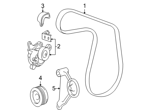 2007 Toyota Camry Belts & Pulleys Tensioner Assy, V-Ribbed Belt Diagram for 16620-28050