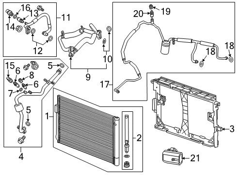 2016 Cadillac ELR A/C Condenser, Compressor & Lines Compressor Diagram for 23337655