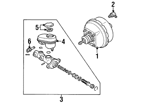 1993 Cadillac Eldorado Hydraulic System Power Brake Booster Assembly Diagram for 18060169