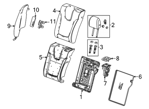 2020 Buick Encore GX Rear Seat Components Bolster Cover Diagram for 42692911