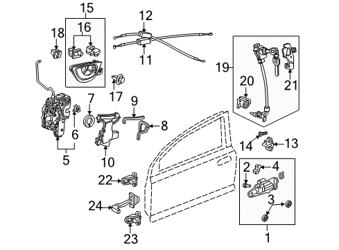 2012 Honda Fit Front Door Switch Assembly, Power Window Assistant Diagram for 35760-TF0-003