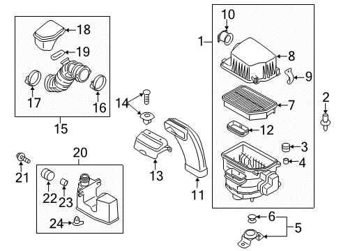 2015 Hyundai Tucson Air Intake Hose Assembly-Air Intake Diagram for 28130-2S800