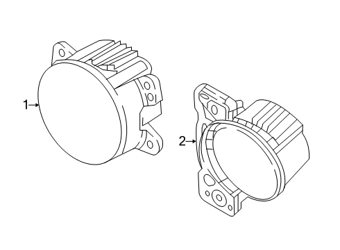 2021 Jeep Gladiator Fog Lamps Front Fog Lamp Diagram for 68304049AF