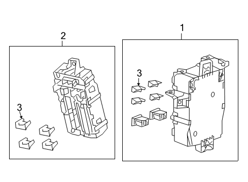 2008 Honda Accord Electrical Components Box Assembly, Passenger Fuse Diagram for 38210-TA0-A62