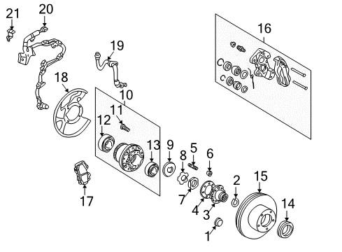 2006 Lexus LX470 Front Brakes Cylinder Kit, Disc Brake, Front Diagram for 04479-60040