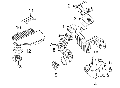 2000 Pontiac Sunfire Powertrain Control Container Asm, Windshield Washer Solvent (W/ Front Intake Air Duct & Resonator) Diagram for 12487661